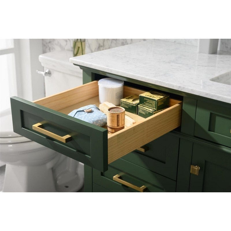 Legion Furniture WLF2260S-VG 60 Inch Vogue Green Finish Single Sink Vanity Cabinet with Carrara White Top - Backyard Provider