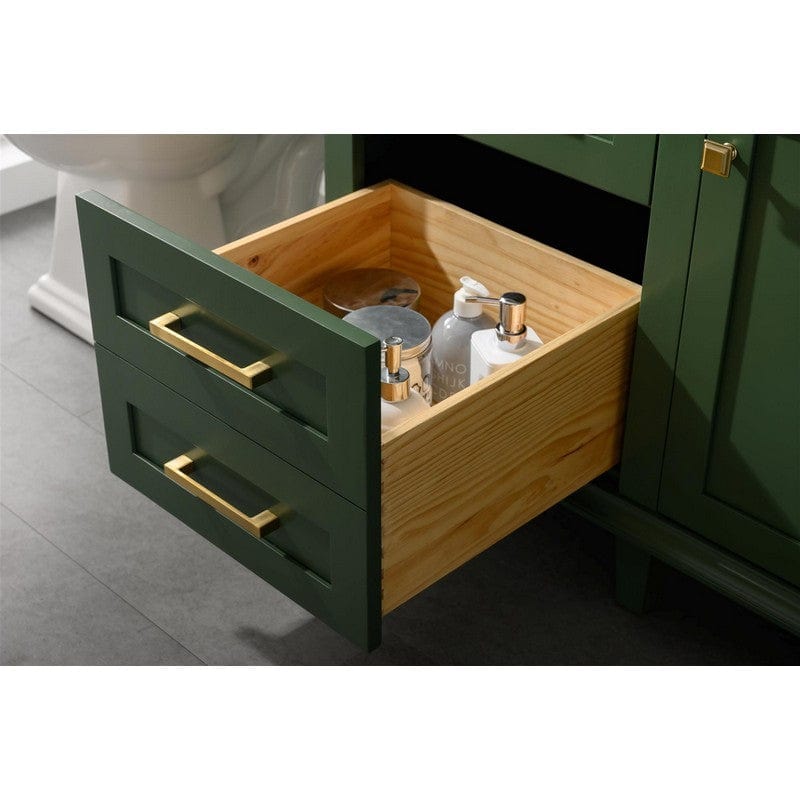 Legion Furniture WLF2260S-VG 60 Inch Vogue Green Finish Single Sink Vanity Cabinet with Carrara White Top - Backyard Provider