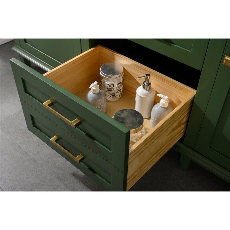 Legion Furniture WLF2272-VG 72 Inch Vogue Green Double Single Sink Vanity Cabinet with Carrara White Top - Backyard Provider