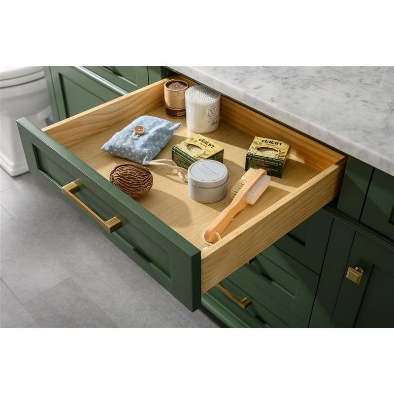 Legion Furniture WLF2272-VG 72 Inch Vogue Green Double Single Sink Vanity Cabinet with Carrara White Top - Backyard Provider