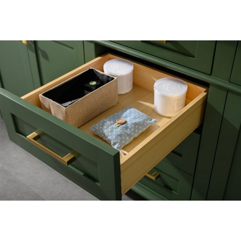 Legion Furniture WLF2280-VG 80 Inch Vogue Green Double Single Sink Vanity Cabinet with Carrara White Quartz Top - Backyard Provider