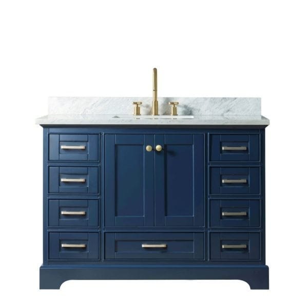 Legion Furniture WS3348-B 48 Inch Solid Wood Vanity in Blue, No Faucet - Backyard Provider