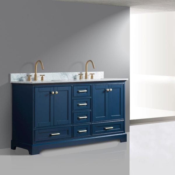 Legion Furniture WS3360-B 60 Inch Solid Wood Sink Vanity Without Faucet in Blue - Backyard Provider