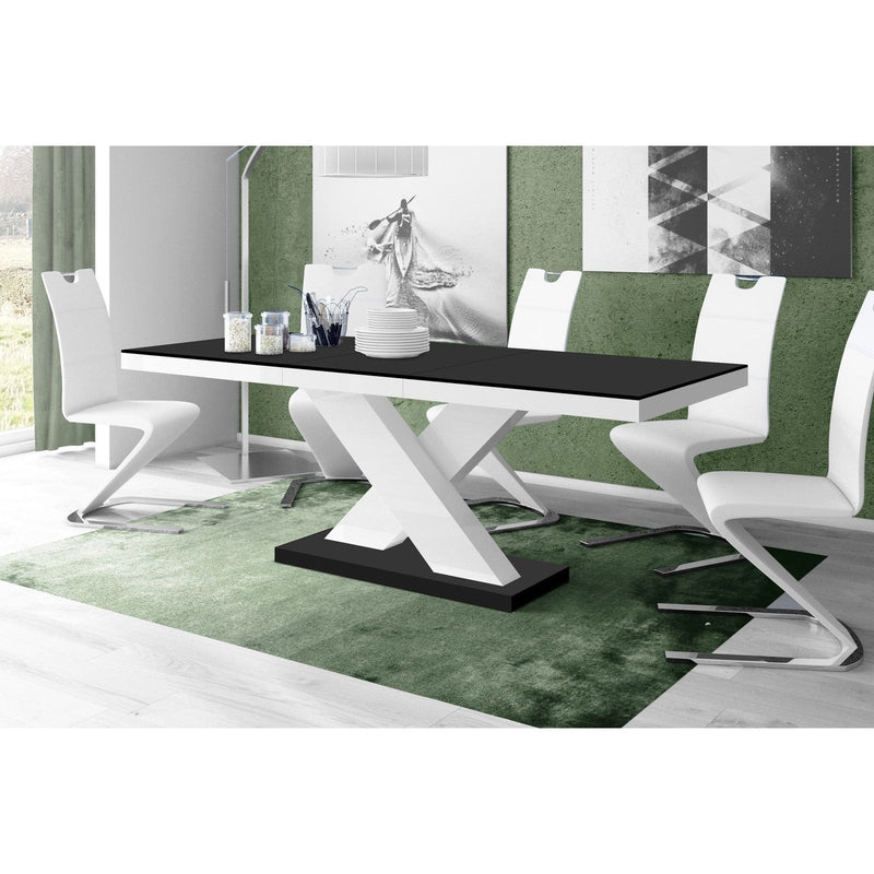 Maxima House XENA Dining Set with 6 chairs black/white - HU0037K-188B - Backyard Provider