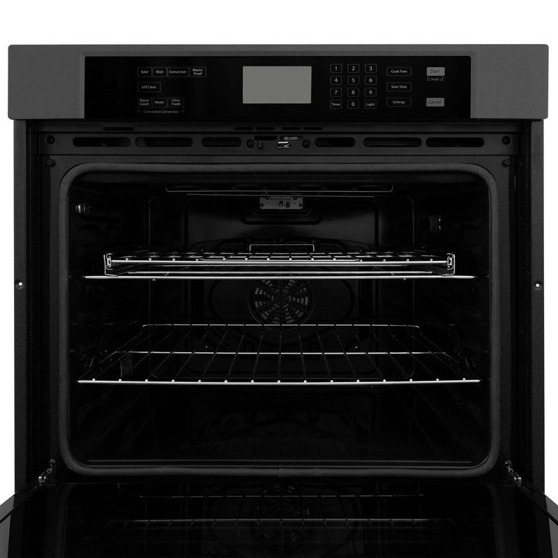 ZLINE 30 in. Professional Single Wall Oven in Black Stainless Steel with Self-Cleaning, AWS-BS-30