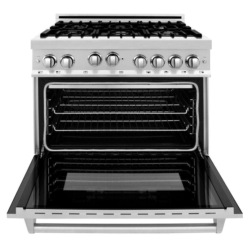 ZLINE Appliance Package - 36 in. Gas Range, Range Hood, Dishwasher, 3KP-RGRH36-DW