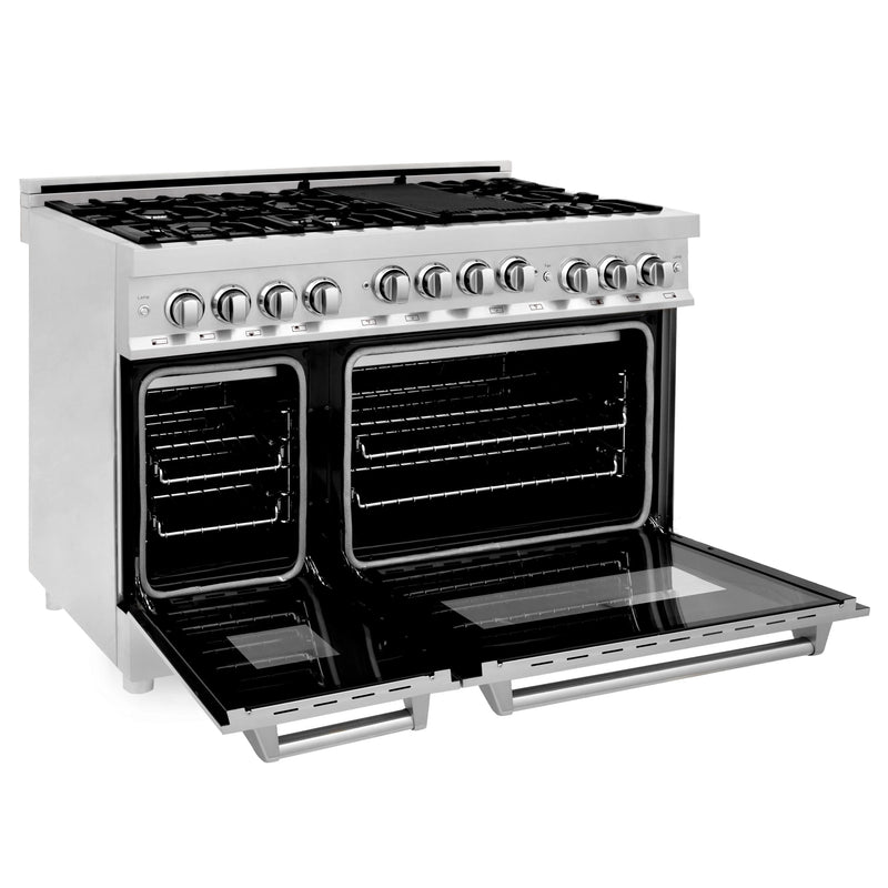 ZLINE 48 Inch 6.0 cu. ft. Range with Gas Cooktop and Gas Oven in Stainless Steel, RG48