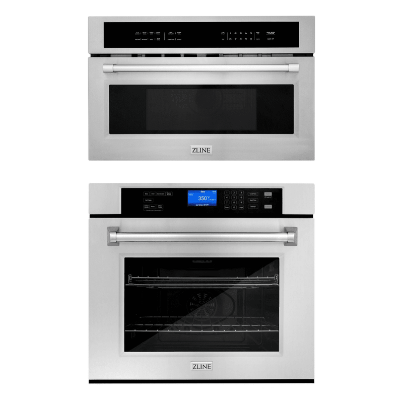 ZLINE Appliance Package - 30 in. Built-in Convection Microwave Oven, 30 in. Single Wall Oven in Stainless Steel, 2KP-MW30-AWS30