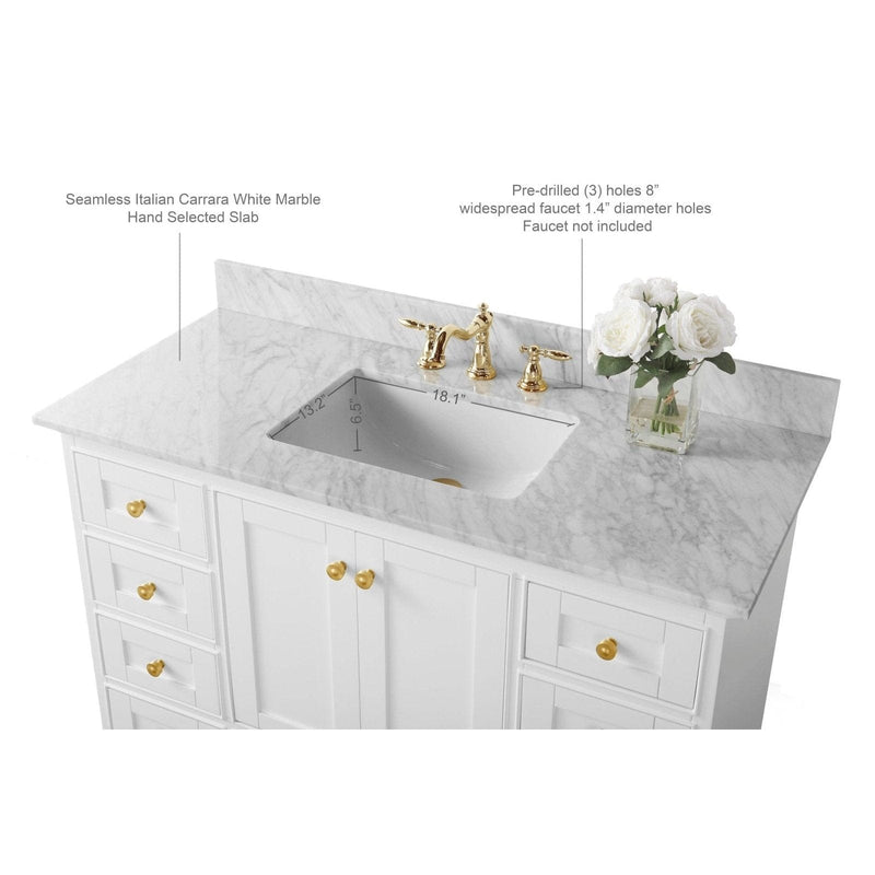 Ancerre Audrey Bathroom Vanity Set - VTS-AUDREY-48-W-CW - Backyard Provider