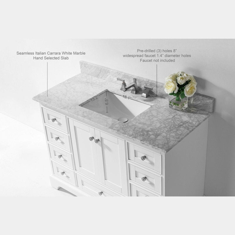 Ancerre Audrey Bathroom Vanity Set - VTS-AUDREY-48-W-CW - Backyard Provider