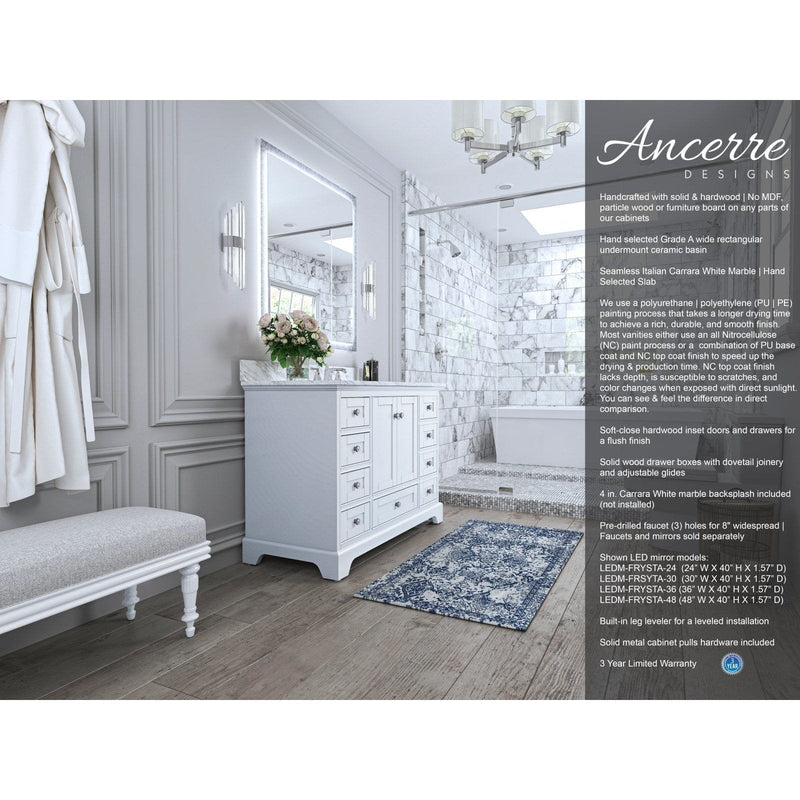 Ancerre Audrey Bathroom Vanity Set - VTS-AUDREY-48-W-CW - Backyard Provider