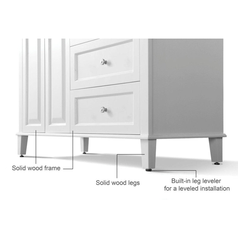 Ancerre Hannah Bathroom Vanity with Sink and Black Quartz Top Cabinet Set - VTSM-HANNAH-48-L-W-B - Backyard Provider