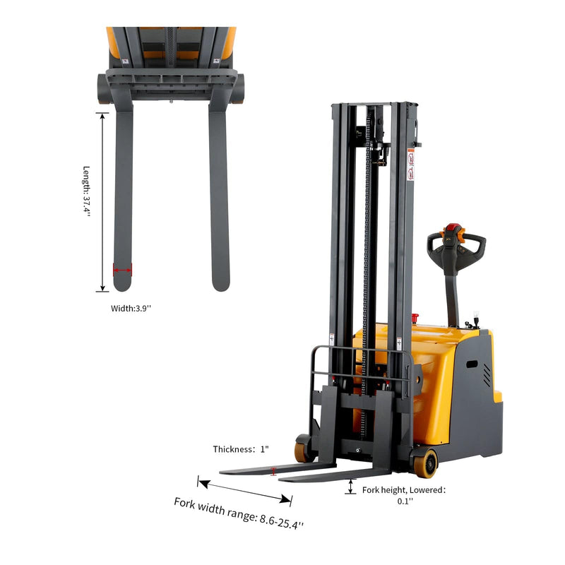 Apollolift Counterbalanced Electric Stacker 2200lbs 118" High - Backyard Provider