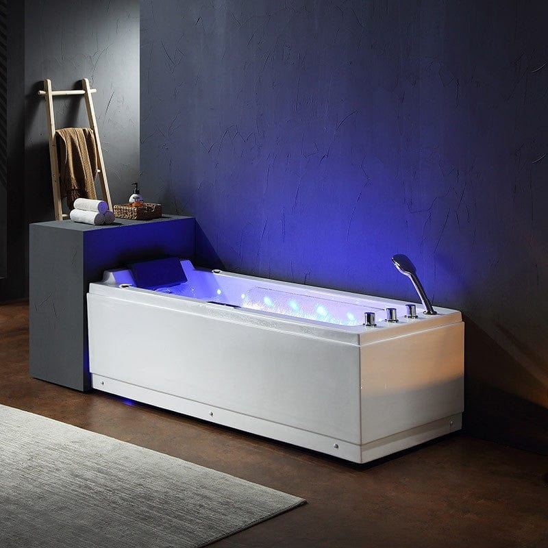 Sauna Hammam - ARCHIPEL® 170X75 LORD SOLO WHITE 1-PERSON WHIRLPOOL BATHTUB - RIGHT - PREORDER May 2023