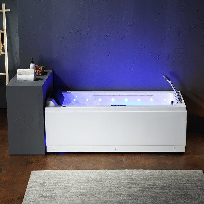 Sauna Hammam - ARCHIPEL® 170X75 LORD SOLO WHITE 1-PERSON WHIRLPOOL BATHTUB - RIGHT - PREORDER May 2023