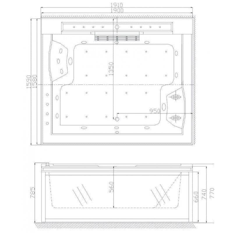 Sauna Hammam - ZELAND® ZEN'SPA DUO 2-SEATER WHIRLPOOL BATHTUB 190X160 - RIGHT - MK51562817