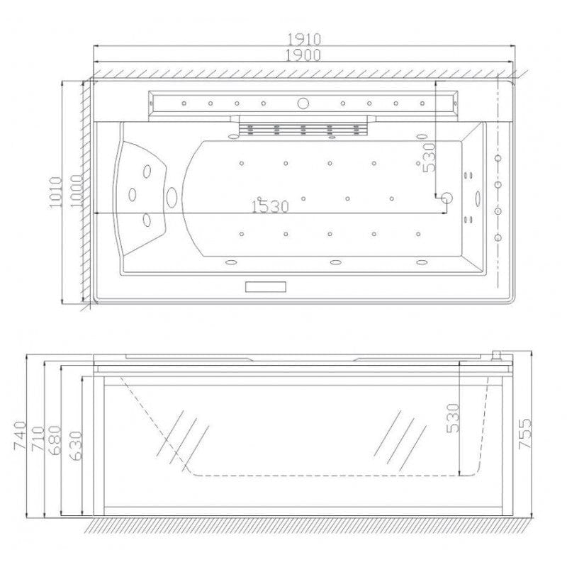 Sauna Hammam - ZELAND® ZEN'SPA SOLO 1-SEATER WHIRLPOOL BATHTUB 190X100 - RIGHT - MK51562820