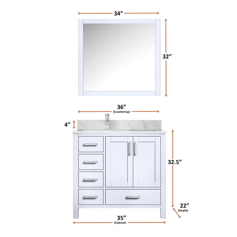 Jacques 36" x 22" Left Offset Bath Vanity - Backyard Provider