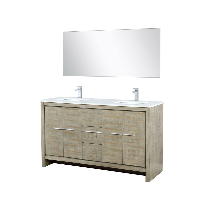 Lafarre 60" Rustic Acacia Double Bathroom Vanity - Backyard Provider