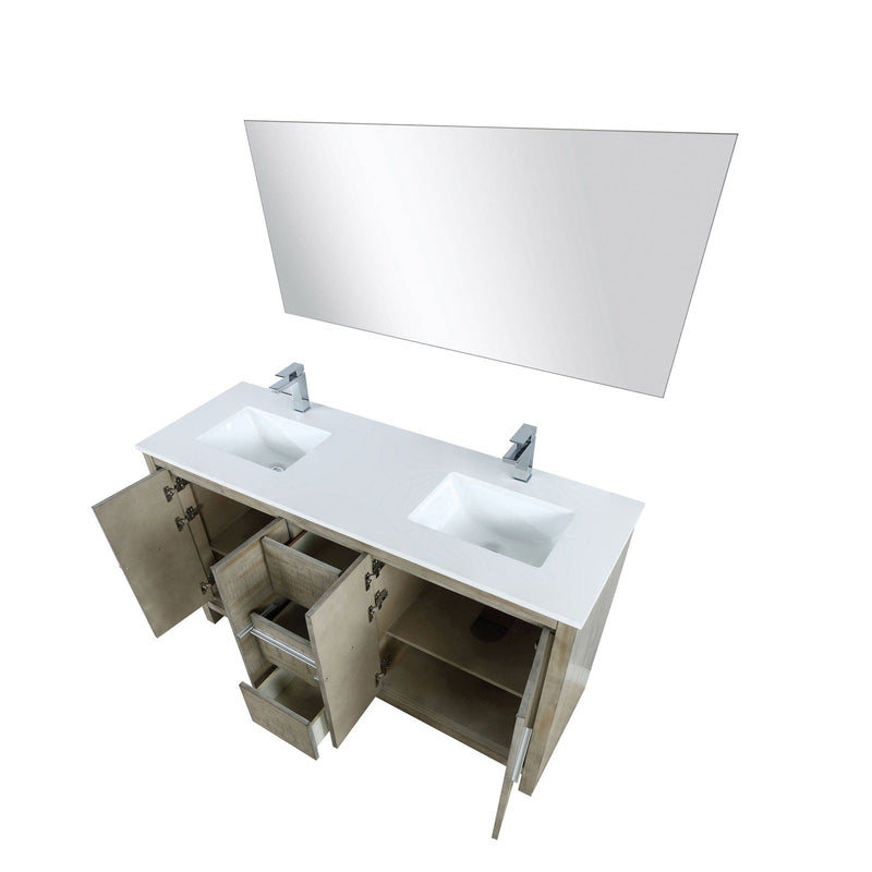 Lafarre 60" Rustic Acacia Double Bathroom Vanity - Backyard Provider