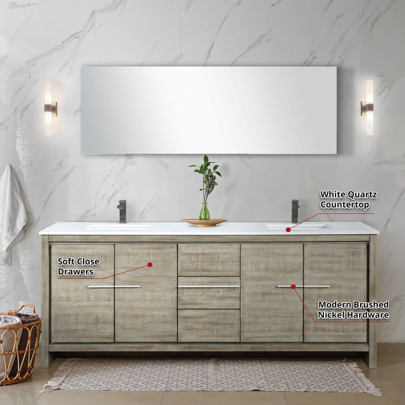 Lafarre 80" Rustic Acacia Double Bathroom Vanity - Backyard Provider