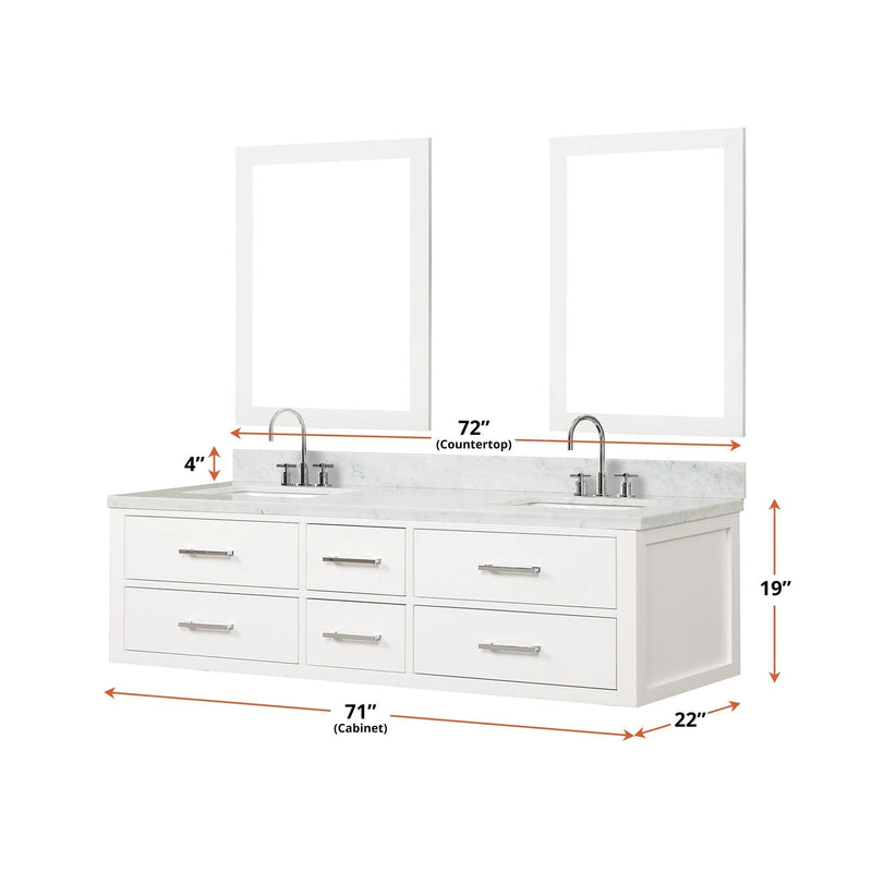 Castor 72" x 22" Double Bath Vanity - Backyard Provider