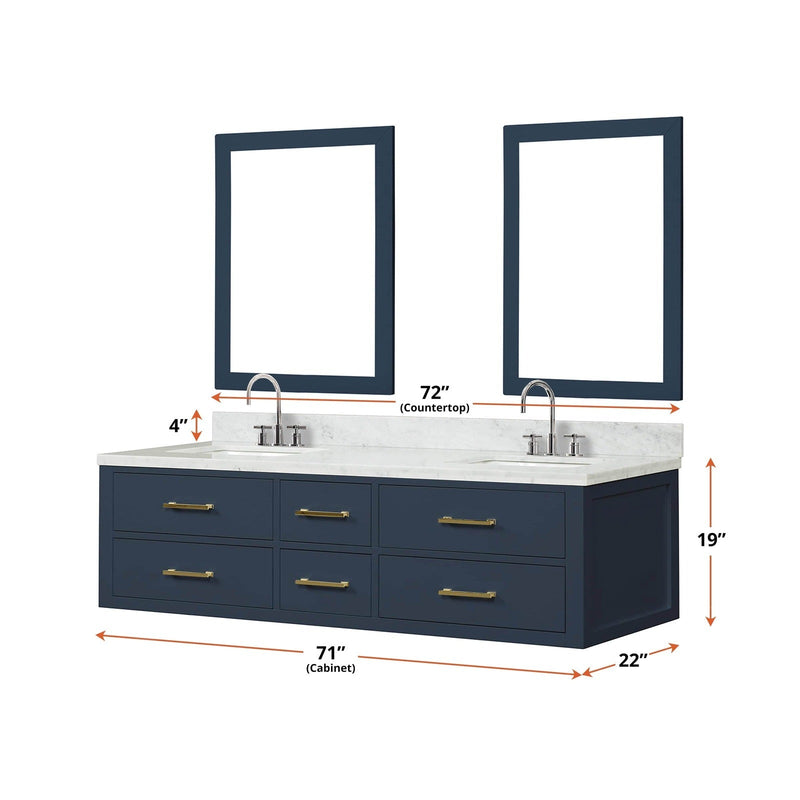 Castor 72" x 22" Double Bath Vanity - Backyard Provider