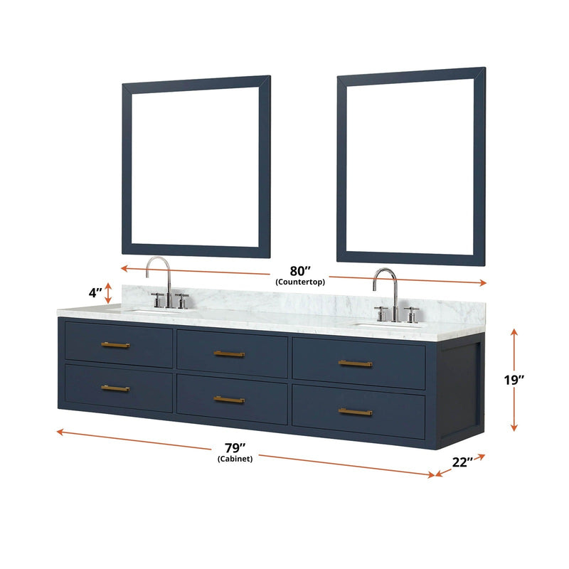 Castor 80" x 22" Double Bath Vanity - Backyard Provider