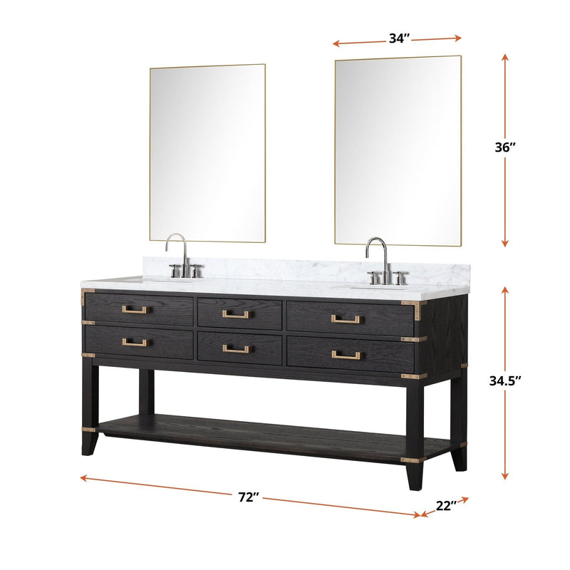 Norwalk 72" x 22" Double Bath Vanity - Backyard Provider