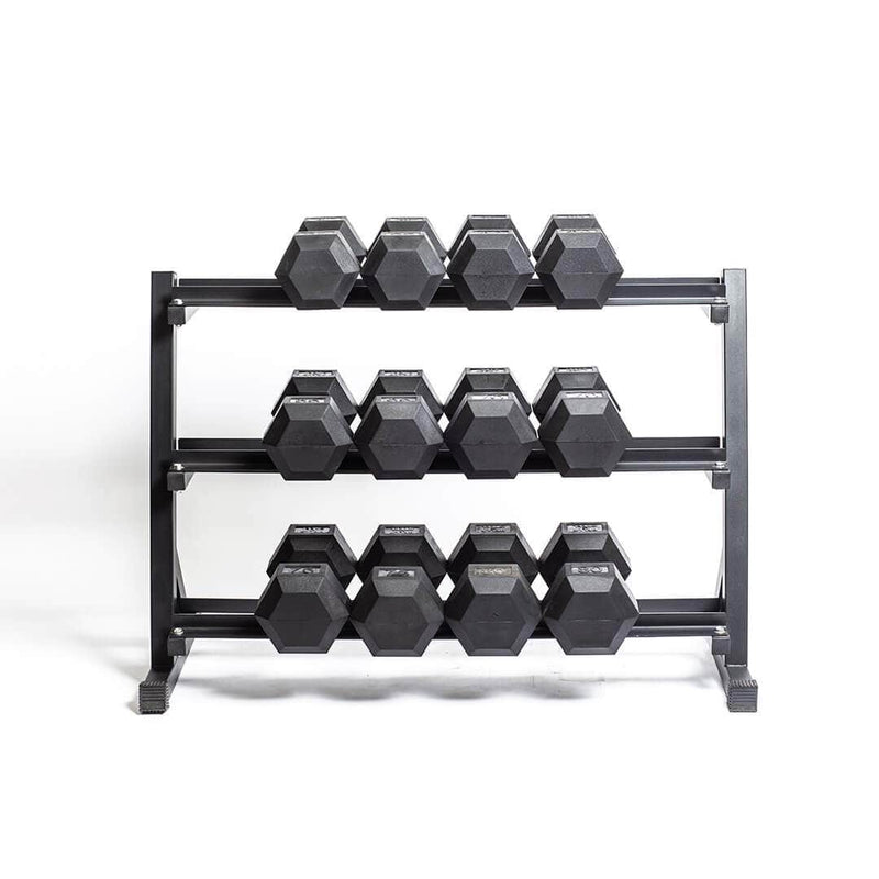 Bells Of Steel 5-50 Lb Hex Rubber Dumbbell Set With Rack