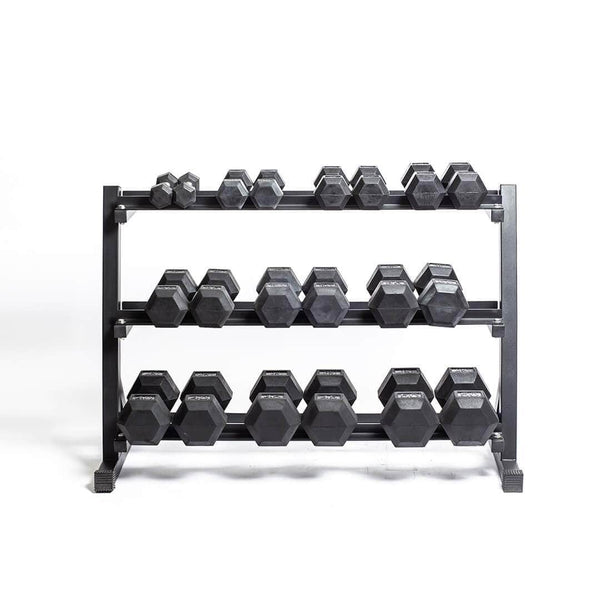 Bells Of Steel 5-50 Lb Hex Rubber Dumbbell Set With Rack