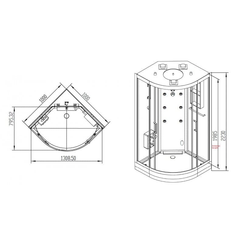 Sauna Hammam SHOWER CABIN HAMMAM ARCHIPEL® QDR 100C BLACK - MK53016127