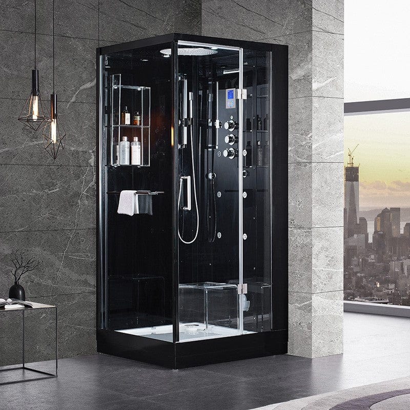 Sauna Hammam HAMMAM ARCHIPEL® PRO 95D BLACK SHOWER CABIN 95X95CM - 1 PERSON - 1 PLACE - MK53019694