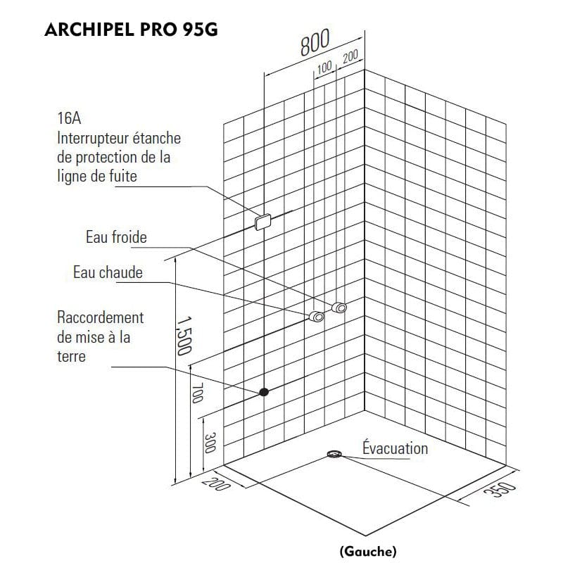 Sauna Hammam HAMMAM ARCHIPEL® PRO 95G BLACK SHOWER CABIN 95X95CM - 1 PERSON - 1 PLACE - MK530196951