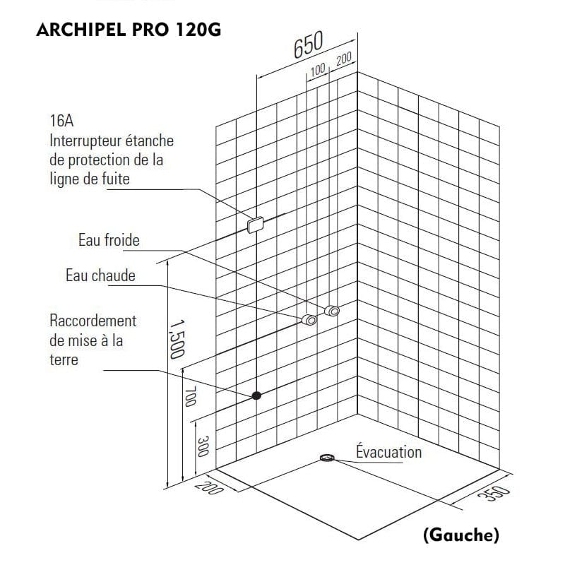 Sauna Hammam HAMMAM SHOWER CABIN DUO ARCHIPEL® PRO 120G BLACK 120X85CM - 2 PLACES - MK53019691