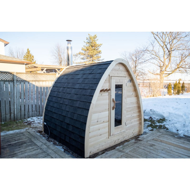 Canadian Timber MiniPod CTC77MW 2-4 Person Traditional Outdoor Sauna by Dundalk Leisurecraft