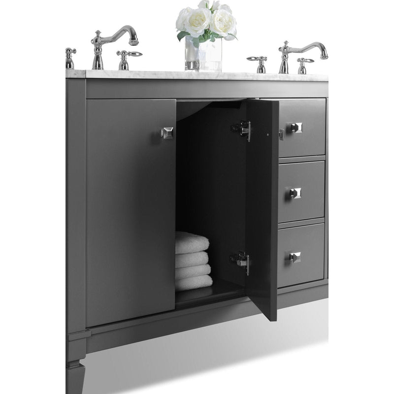 Ancerre Kayleigh Bathroom Vanity with Sink and Carrara White Marble Top Cabinet Set - VTS-KAYLEIGH-48-W-CW - Backyard Provider