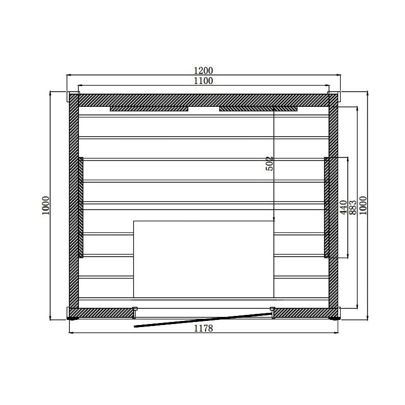 Sauna Hammam BOREAL® DIFFUSION 120 INFRARED SAUNA - 2 SEATER FULL SPECTRUM - 120X100 - MK53014884