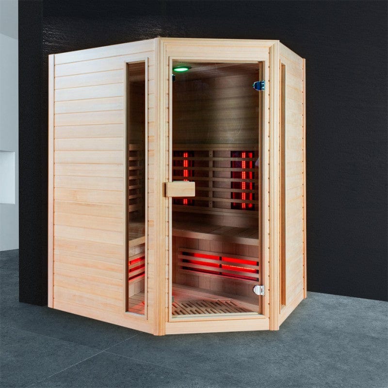 Sauna Hammam BOREAL® DIFFUSION 140C INFRARED SAUNA - 3-4 SEATER FULL SPECTRUM - 140X140 - PRE ORDER MAY 2023