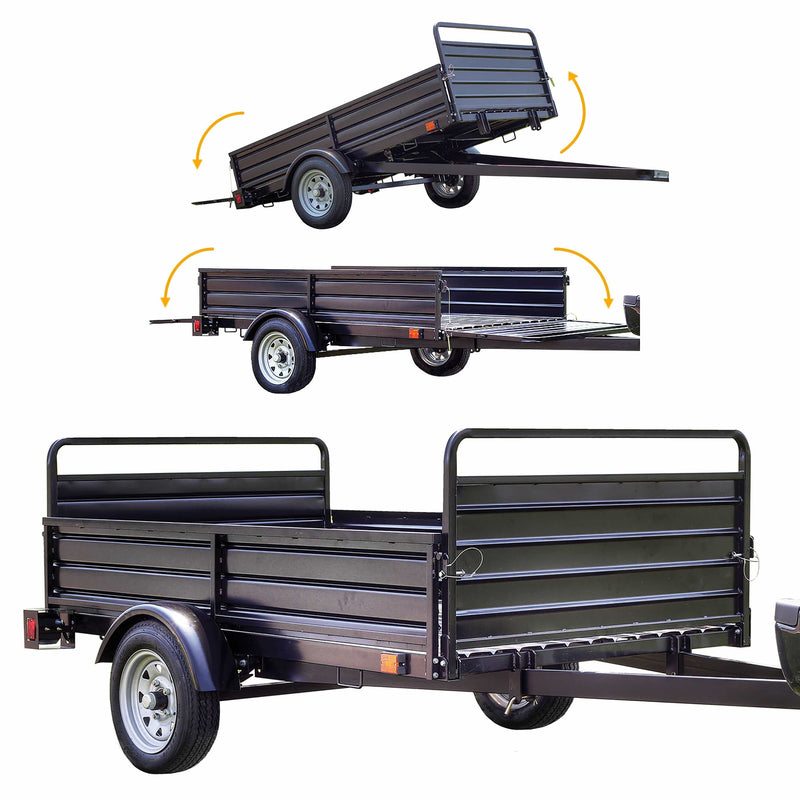 DK2 5FT X 7FT Single Axle Utility Trailer Kit, Black - MMT5X7