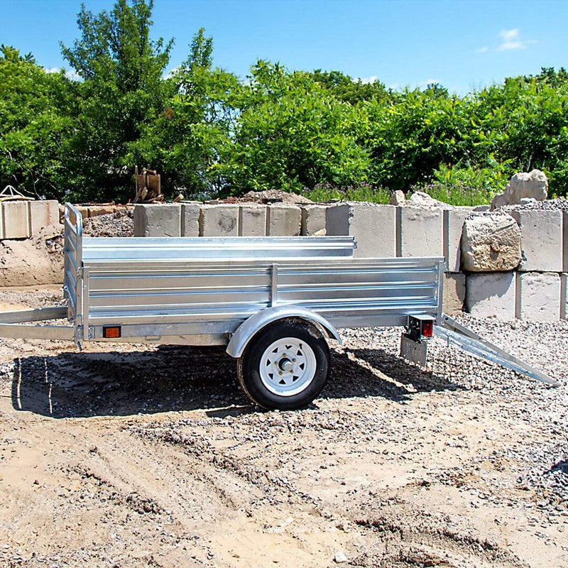 DK2 5FT X 7FT Single Axle Utility Trailer Kit with Drive Up Gate- Galvanized