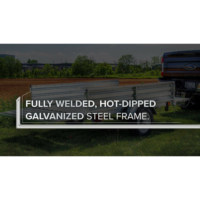 DK2 5FT X 7FT Single Axle Utility Trailer Kit with Drive Up Gate- Galvanized