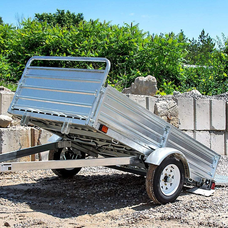 DK2 5FT X 7FT Single Axle Utility Trailer Kit with Drive Up Gate- Galvanized