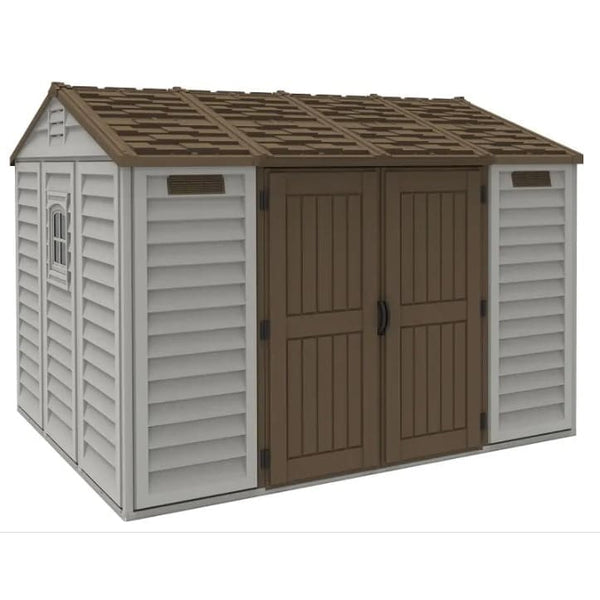 Duramax  10.5'X8' Apex with Foundation 30216 - Vinyl Shed - Backyard Provider