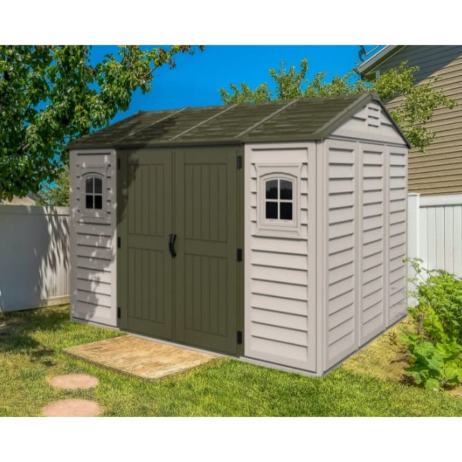 Duramax  10.5'X8' Apex with Foundation 30216 - Vinyl Shed - Backyard Provider