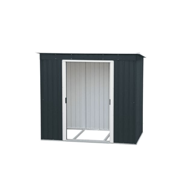 Duramax 8' x 4' Pent Roof Shed Dark Grey with Off White Trim 50651 - Backyard Provider