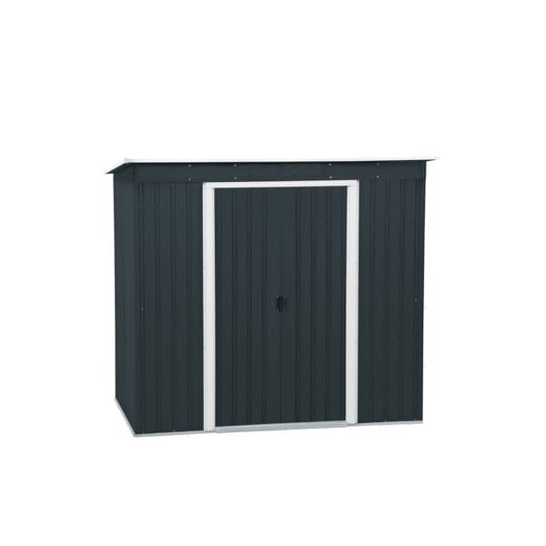 Duramax 8' x 4' Pent Roof Shed Dark Grey with Off White Trim 50651 - Backyard Provider