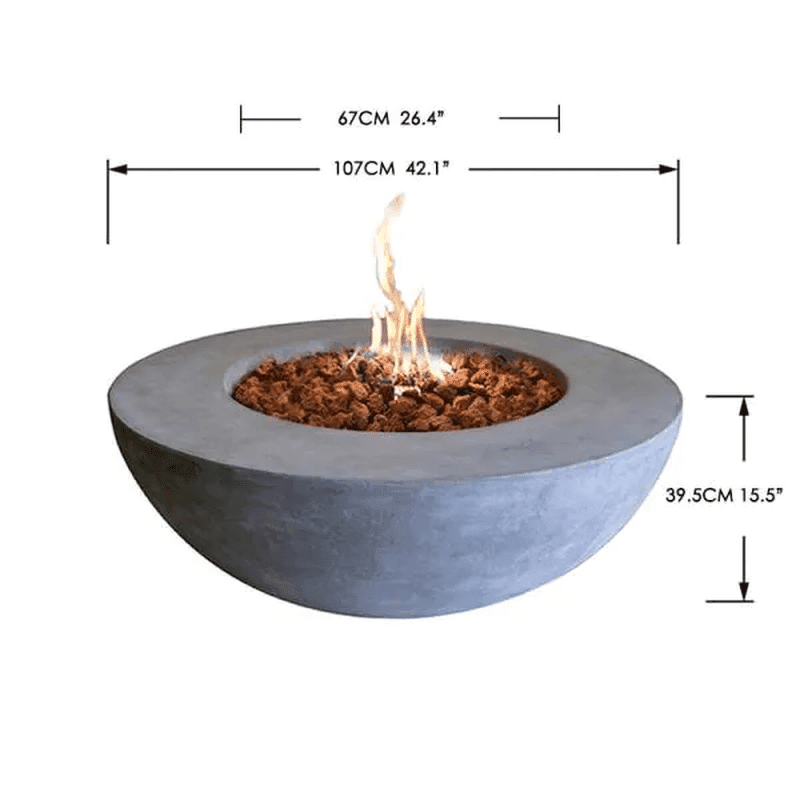 Elementi - Lunar Round Concrete Fire Pit Table OFG101