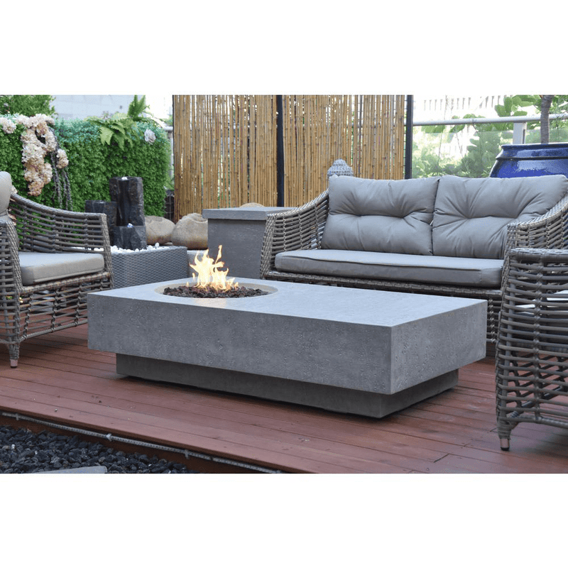 Elementi - Metropolis Rectangle Concrete Fire Pit Table OFG104