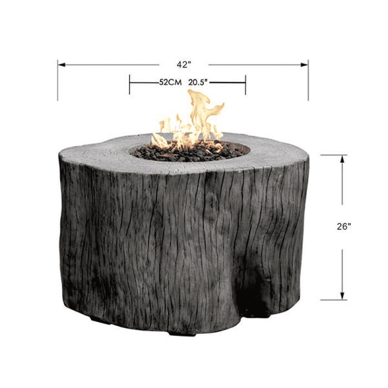 Elementi - Warren Round Fire Pit Table, Hidden Propane Storage - OFG307